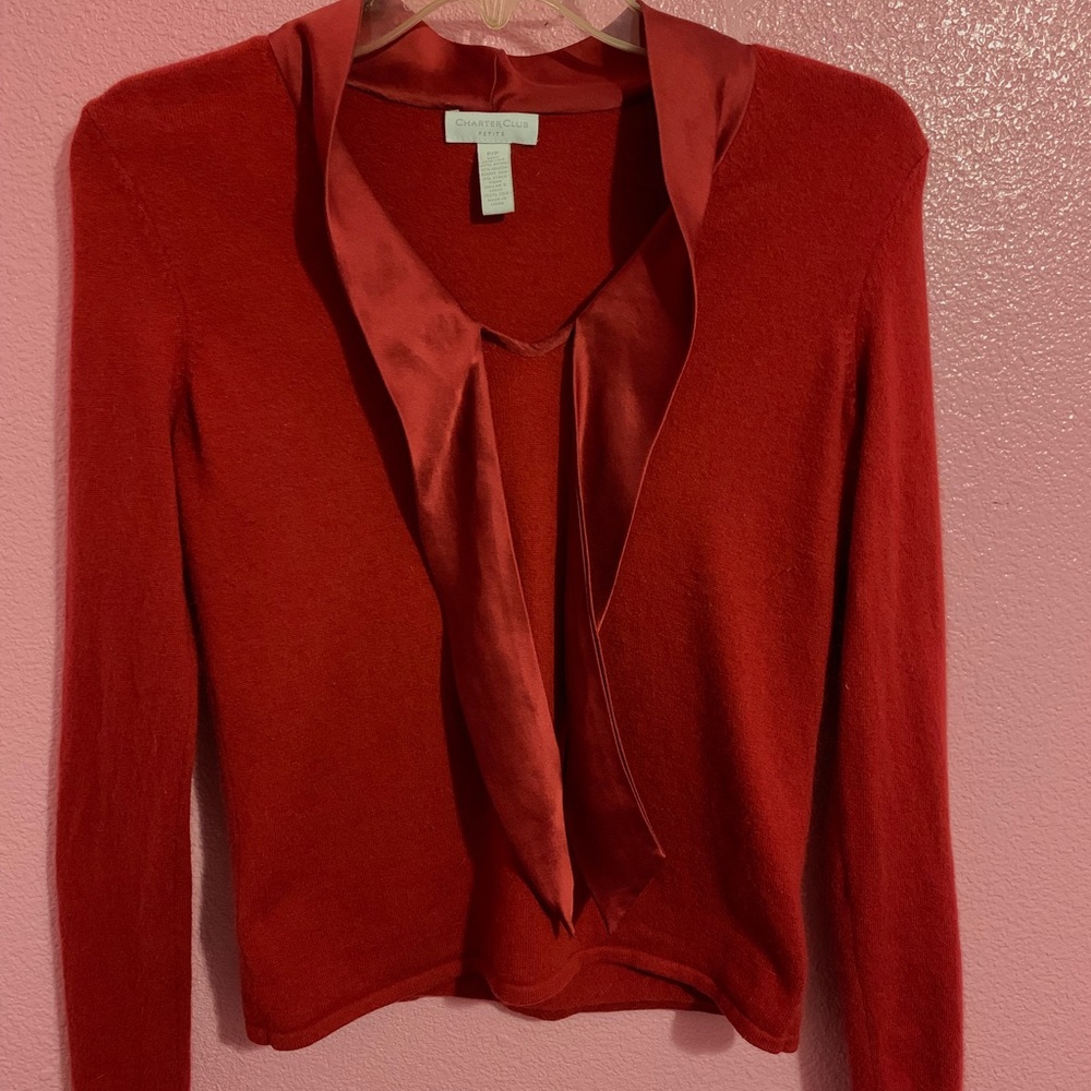 Red Charter Club Petites Sweater
